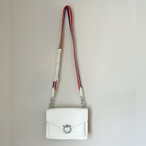 Rebecca Minkoff Jean Leather Crossbody Bag Purse with Rainbow Strap